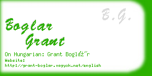 boglar grant business card